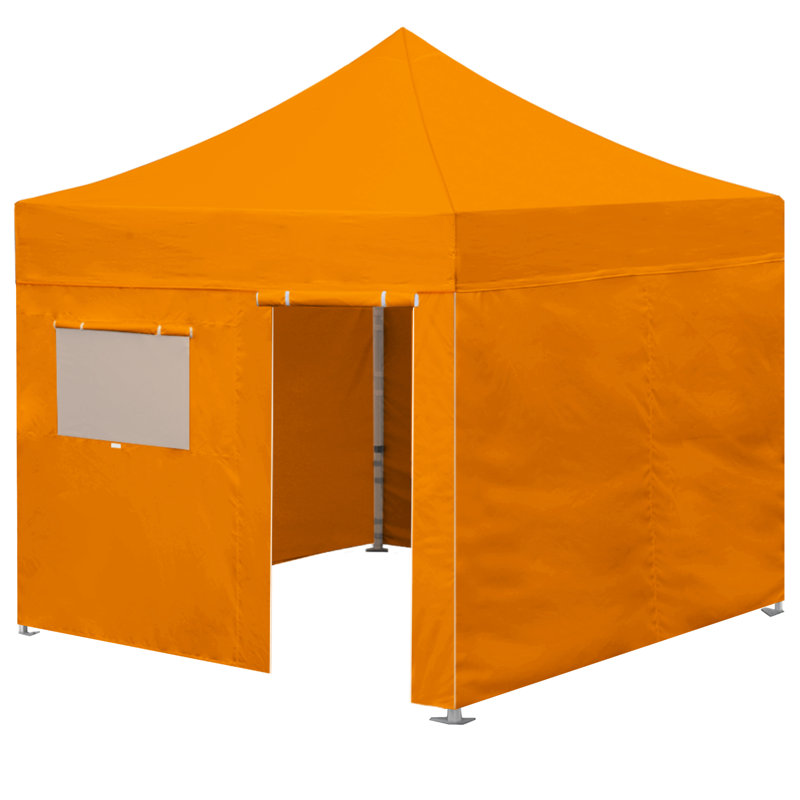 Amber-Lee 96'' W x 180'' D Steel Pop-Up Canopy, Orange, 10ft x 10ft