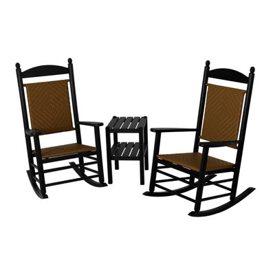 POLYWOOD Jefferson 3-Piece Woven Rocker Set
