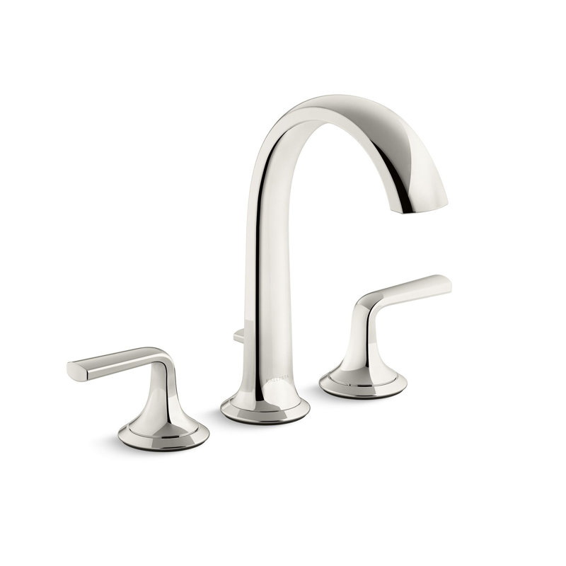 Script™ Deck-Mount Bath Faucet with Diverter, Nickel Silver, Lever Handle