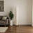 Miela 50"H Floor Lamp, Brown Wood Look & Ivory / Cream Shade