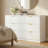 Six-Drawer Double-Row Chest of Drawers, Modern Style White Textured Chest-292484317