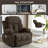 Recliner Sofa with 360° Swing, 8-Acupoint Massage, Heating, USB Ports &amp; Cup Holders | Walnut Brown | Metal &amp; Wood-412012016-412012029