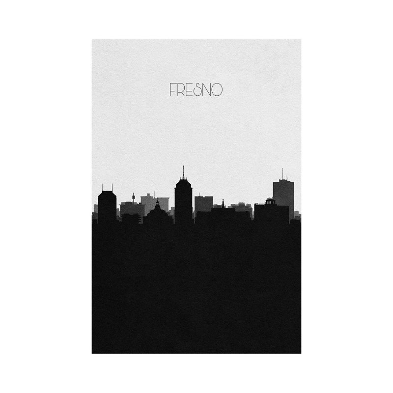 Fresno, California City Skyline by Ayse Deniz Akerman - Wrapped Canvas Gallery-Wrapped Canvas Giclée, 30.48 cm H x 45.72 cm W