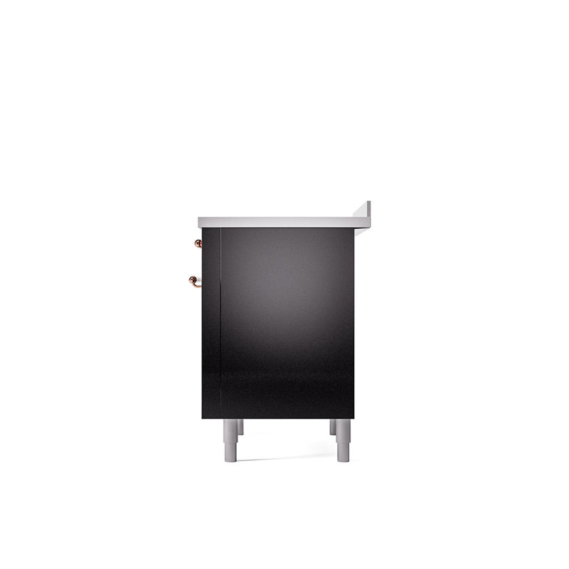 ILVE Nostalgie II Series 36 inch Induction Range with 6 Induction Elements (Glass Door), Glossy Black/Copper