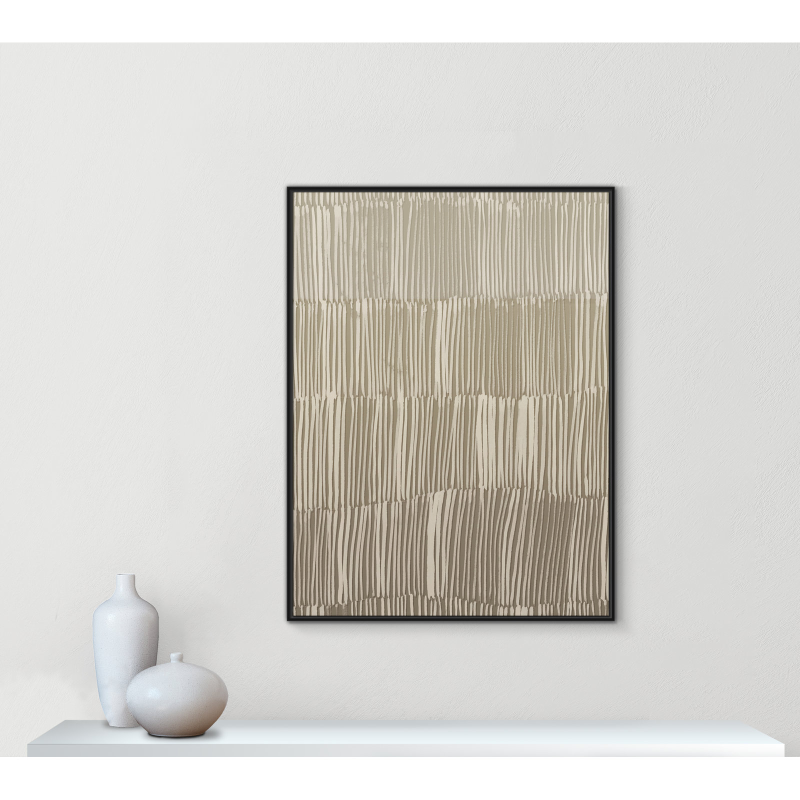 Linear Calm II Print by , 49.5" H x 37.5" W, Black Floater
