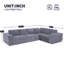 Canapé modulaire minimaliste de 129,5 pouces, tissu chenille infroissable, canapé 6 places Cloud, combinaison libre, aucun assemblage requis