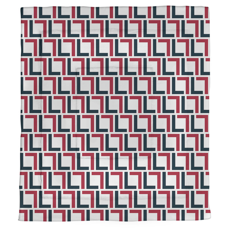 Édredon simple Football Luxury, Édredon très grand, Blanc / bleu foncé acier / rouge bataille