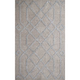 Cable Geometric Handwoven Blue Indoor / Outdoor Use Area Rug