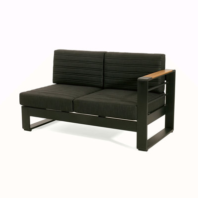 Giovanna V Shape Right Arm Loveseat With Weather-Resistant Cushions And Durable Aluminum Frame For Outdoor Relaxation