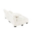 Chenille 2 places, canapé-lit Cloud pour le salon avec repose-pieds, coussins lombaires et coussins décoratifs, accoudoir large rembourré, tissu blanc et expérience relaxante-916385299-916385303