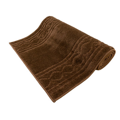 Anti-Slip Soft Pile Chain Brown Runner Rug