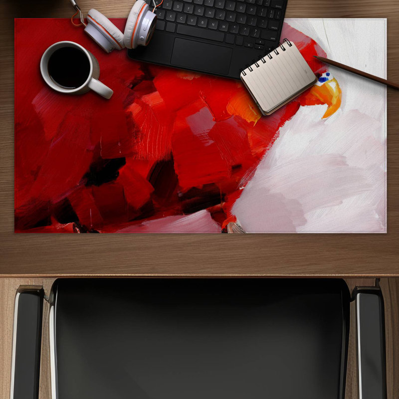 Abstract red parrot - 14.00"x24.25" Desk mat