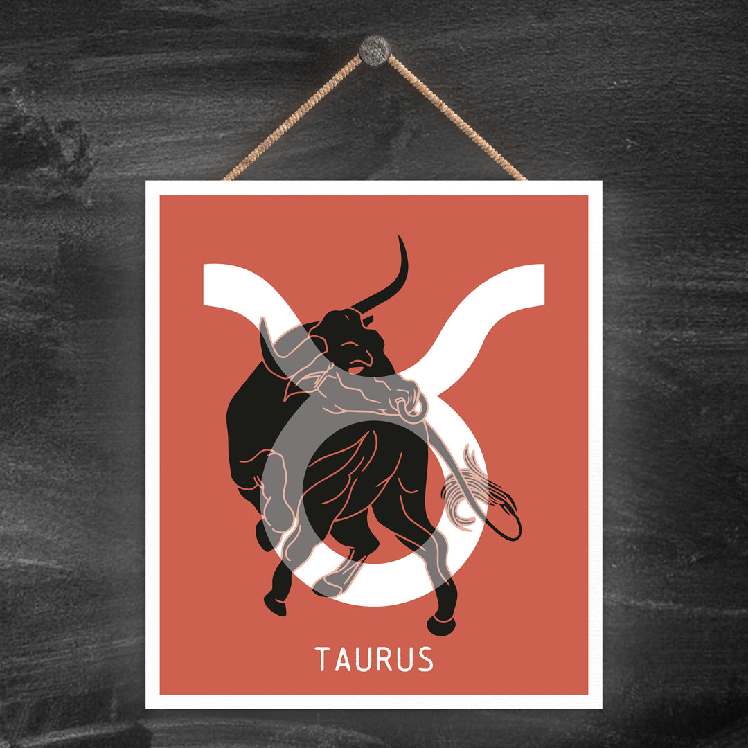 Kana Zodiac Taurus Terracotta - Print on Wood