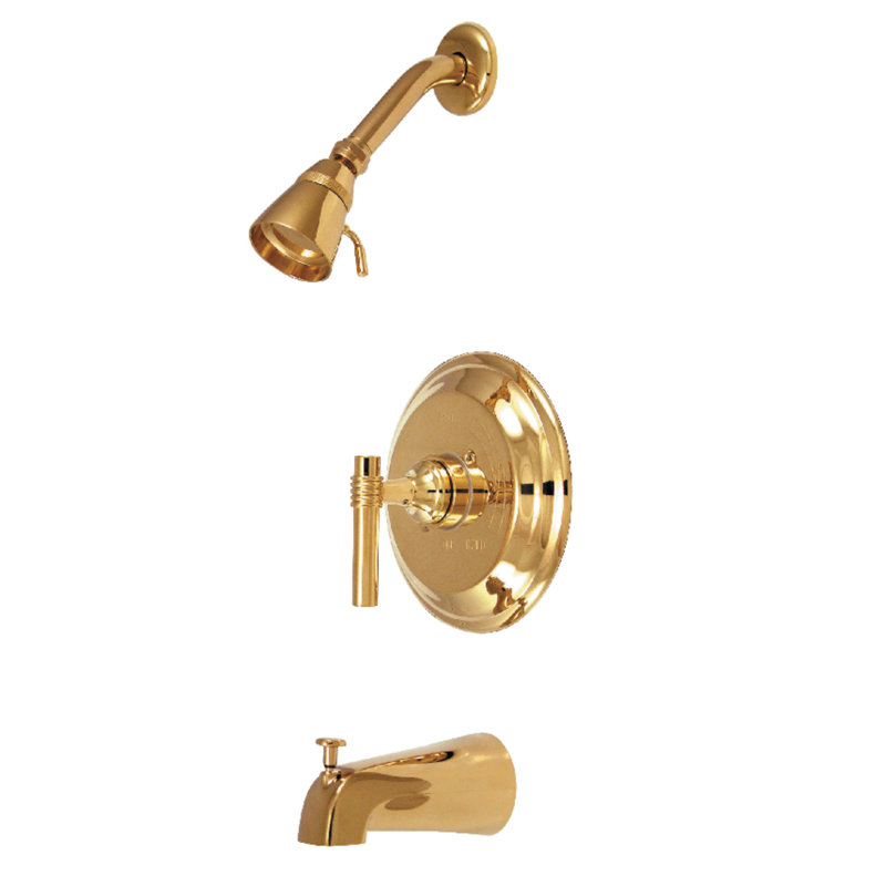 Kingston Brass Milano Single-Handle Pressure Balanced Tub and Shower Faucet, Trim Only, Polished Chrome