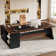 L-Shaped Executive Office Desk with Drawers and File Cabinet