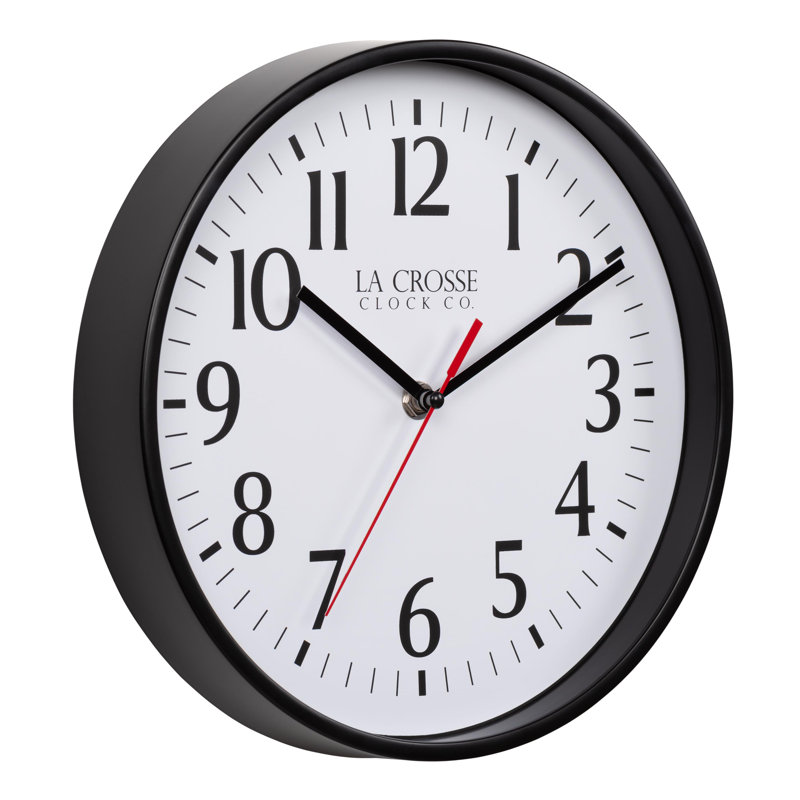 La Crosse Clock 10 in. Basics Analog Quartz Wall Clock, Black