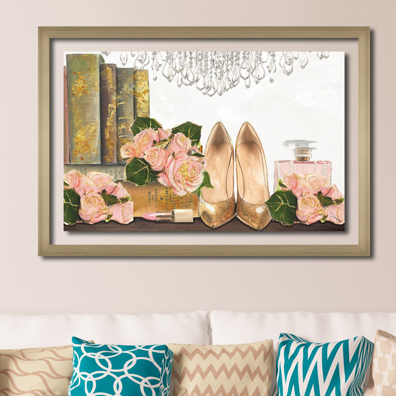 «Read to Me 2», impression sur toile, H 33,5 po x l 49,5 po x P 1 po, Encadrement champagne, Tapis transparent