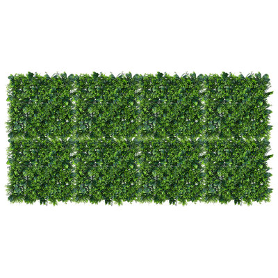 Panneaux muraux de verdure artificielle, toile de fond en fausse feuille réaliste pour la décoration intérieure, panneaux en plastique botanique luxuriant pour les mariages, photomatons et fêtes, ensemble de 8