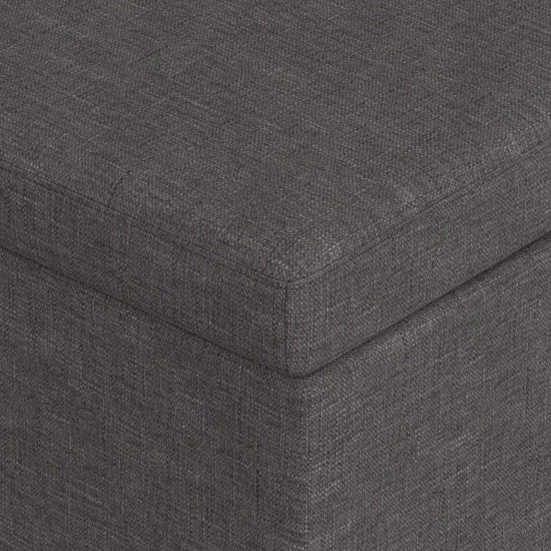 Très grand banc de rangement avec repose-pieds, Gris