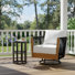 Marne Outdoor Acacia Wood Conversation Set With Woven Rope & Ceramic Side Table