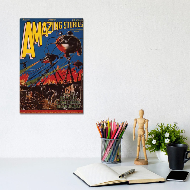 Magazine Cover, 1926 by Frank R. Paul - Wrapped Canvas Print, 20.32 cm H x 30.48 cm W