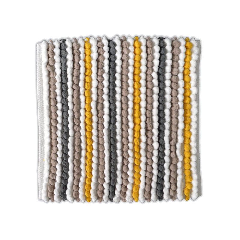 Kupar Chunky Bobble Square Bath Mat, Mustard