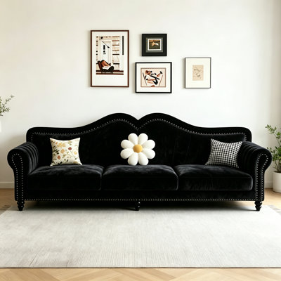 Canapé noir au design épuré de style américain