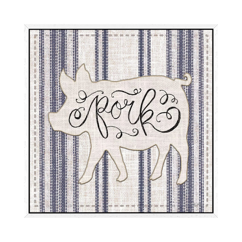 Pork by Cindy Jacobs - Print on Canvas, 66.04cm H x 66.04cm W x 3.81cm D, White Framed Canvas