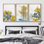 Idea4wall, ensemble de reproductions d'art encadrées aquarelles avec arbres d'automne jaunes, nature sauvage, illustrations, art moderne, bohème, décor coloré, pastel pour le salon, la chambre à coucher, le bureau