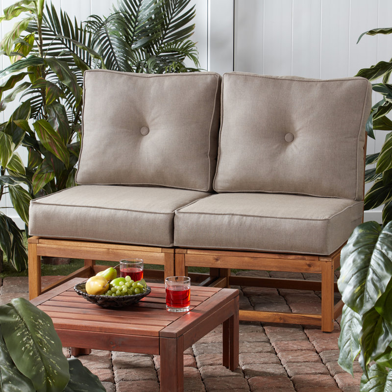 Sunbrella 4-Piece Deep Seat Cushion Set, Cast Shale