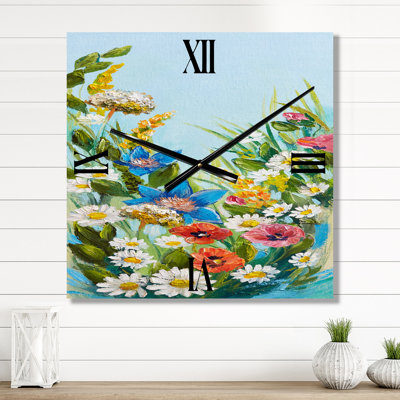 Horloge murale Nature morte aux fleurs sauvages I