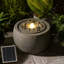 18" Solar Garden Bubbler Waterfall Fountain with LED Lights & Pump, Spherical Basin Fountain  for patio, deck & yard, Grey