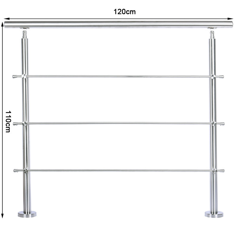 110 cm H Porch and Stair Railings Fencing, 110cm H x 120cm W x 4.24cm D