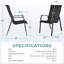 Outdoor Texteline Stackable Dining Chairs with Backrest and Armrests-110278032