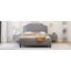 Ensemble de chambre à coucher 2 pièces avec lit capitonné en velours capitonné et capitonné-1350387172