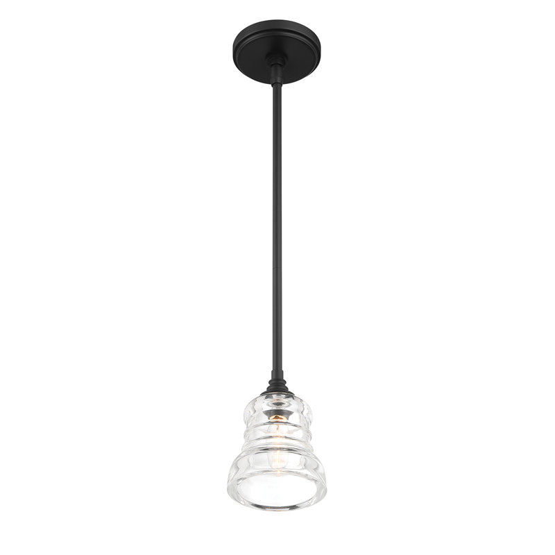 Mini-luminaire suspendu mat 1 lumière Spinnaker, Noir