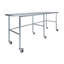 Table de travail en acier inoxydable avec base ouverte et roulettes-2119891225