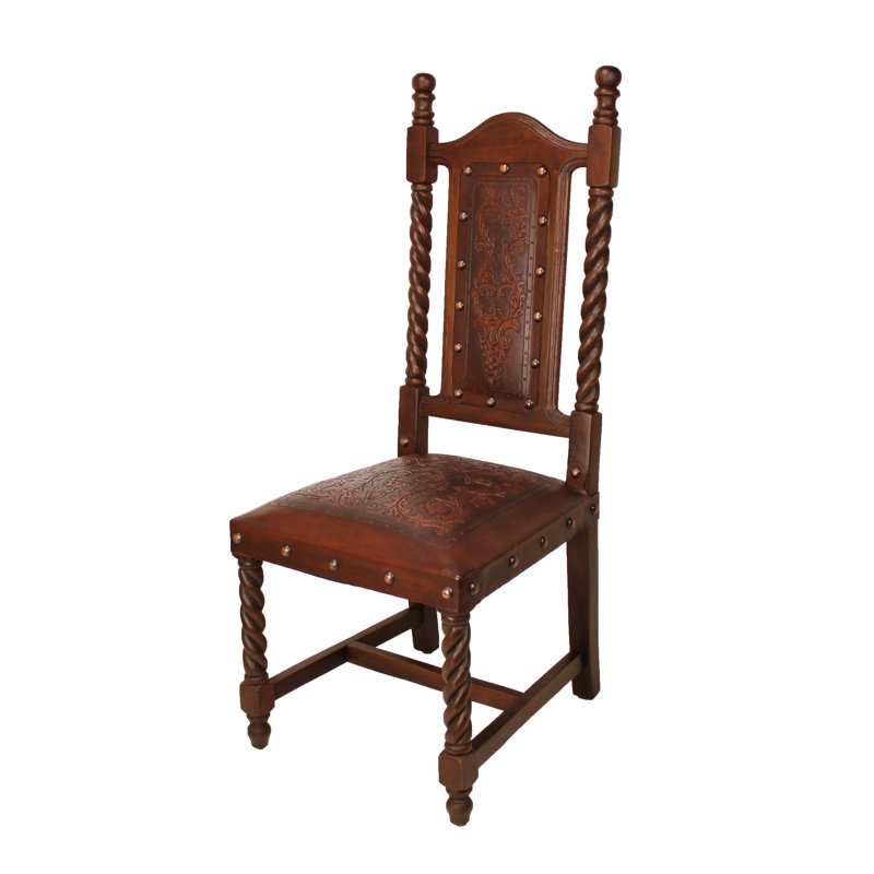 Chaise d'appoint en bois massif rembourrée Solomon