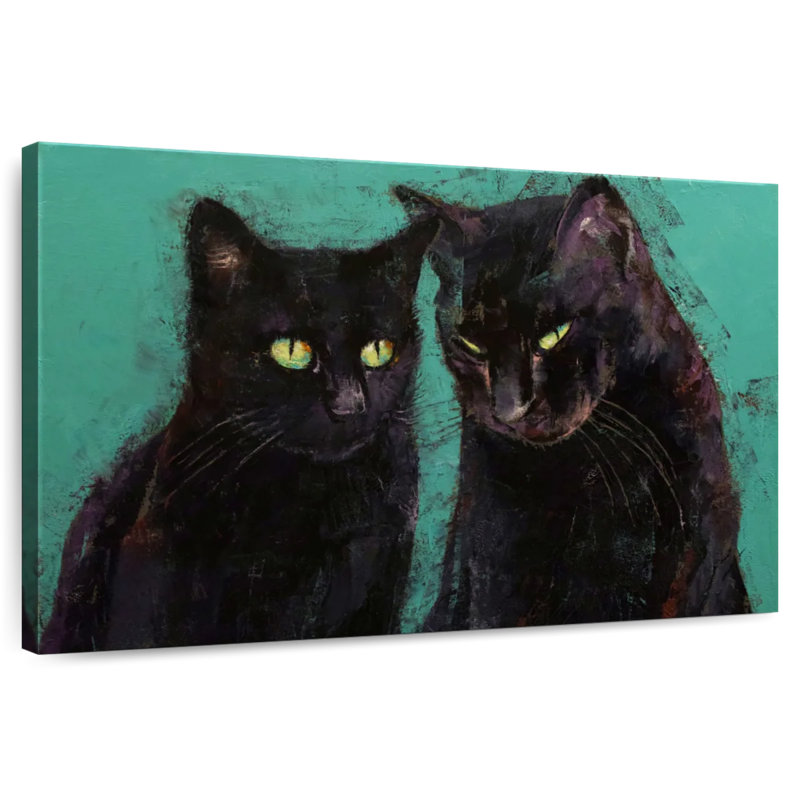 Brampt Two Black Cats, 16" H x 24" W