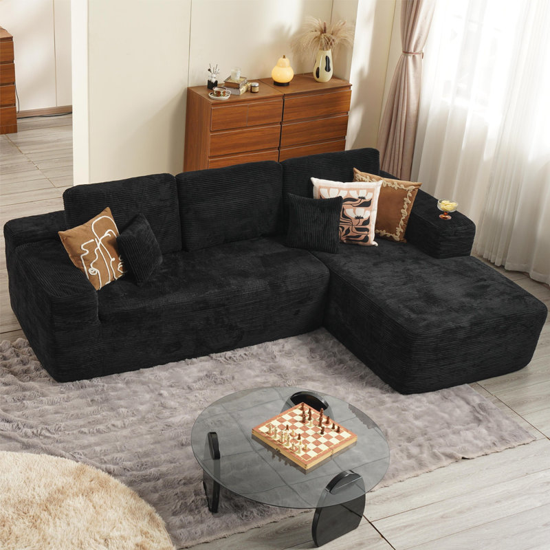 Boneless 104" Cloud Sectional Couch With Comfy Chaise,No Assembly Required Couches For Living Room,L Shaped Modern Modular Sofa With Deep Seat