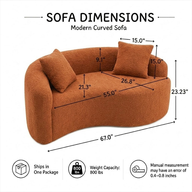 Canapé modulaire Boneless, Orange