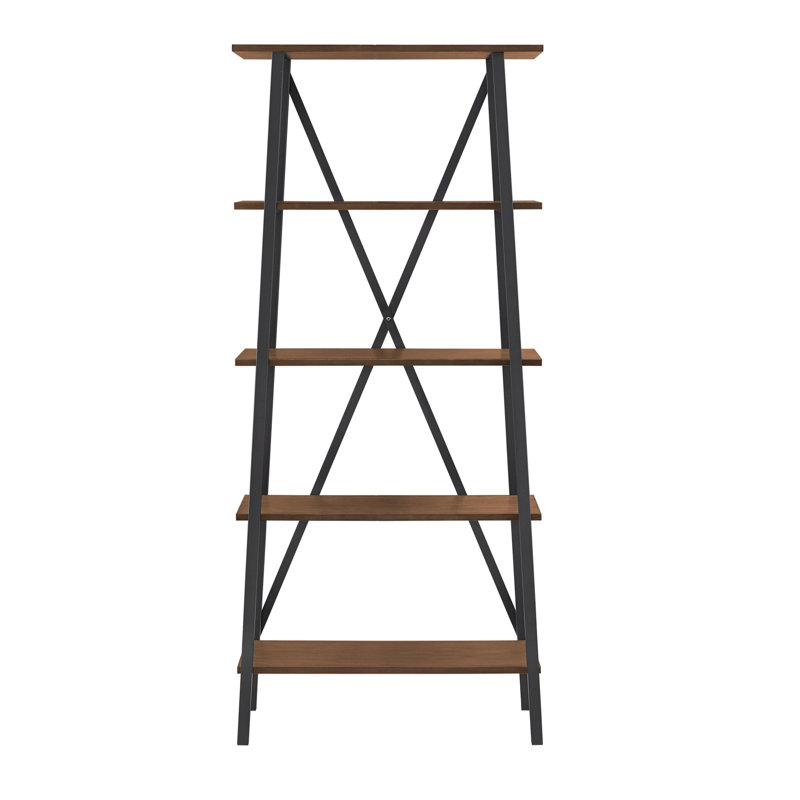 Étagère à livres en fer Isakson H 72 "x l 31,5", Brun