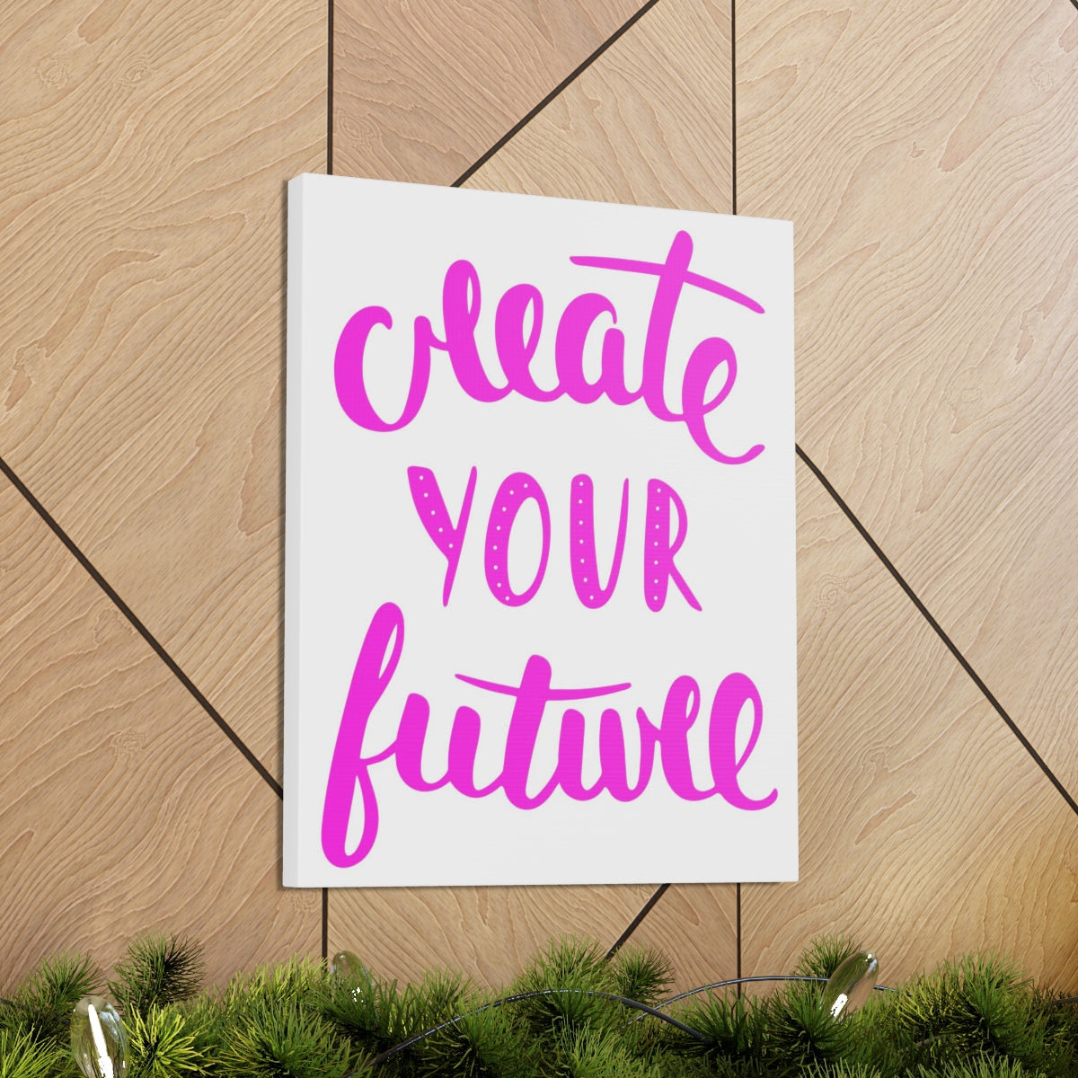 Set Your Mind on Pink Things - Wrapped Canvas Textual Art Trinx Size: 12 H x 12 W x 1.25 D