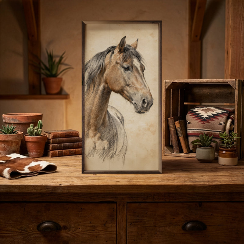 Horse Pencil Study, H 16 po x l 8 po