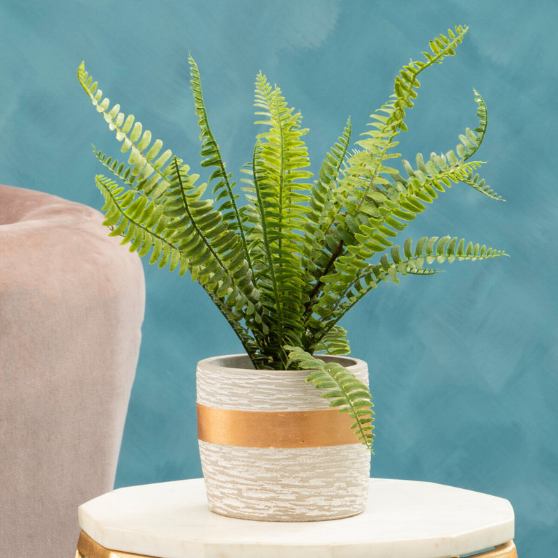 Boston 31cm Faux Fern Plant in Ceramic Pot