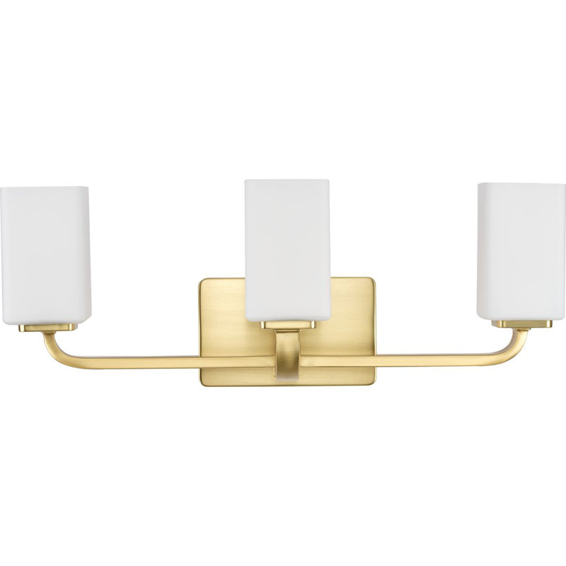 3 - Light Dimmable Vanity Light, Satin Brass
