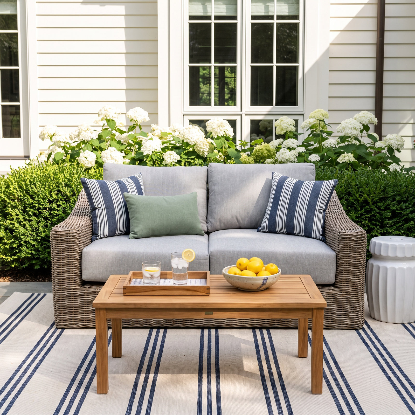 Sommerville 67" Patio Loveseat, Light Gray