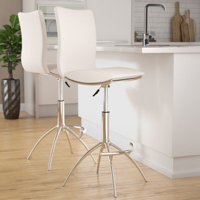Demorest Swivel Upholstered Adjustable Height Counter Stool