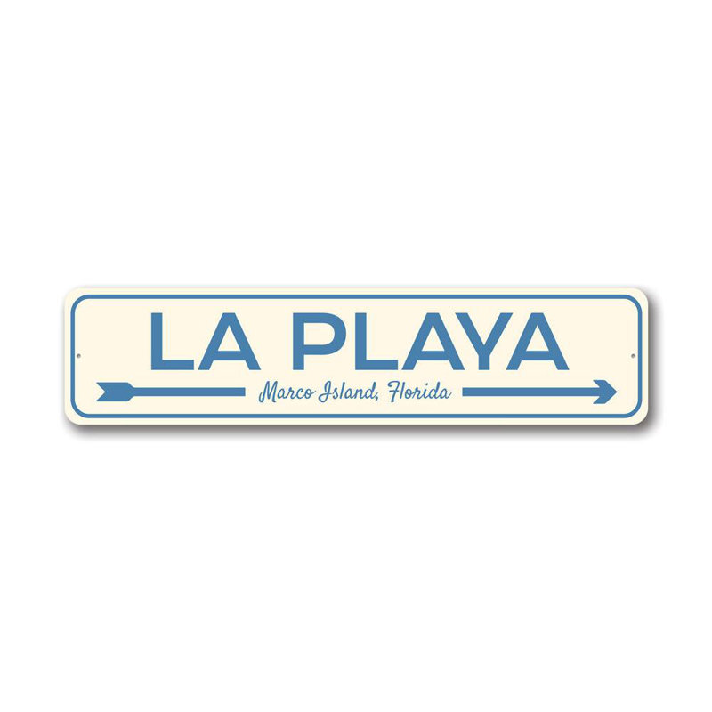Plaque en aluminium La Playa Beach, H 4 po x l 18 po x P 0,04 po, Oui