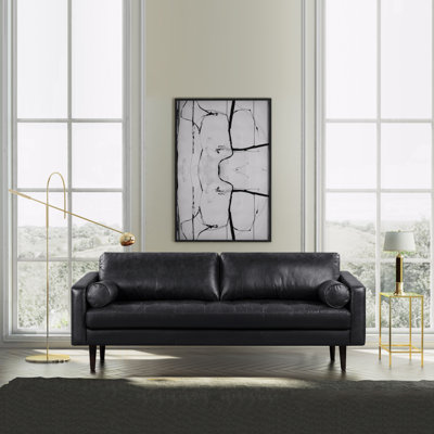 Napa 88.5'' Full-Grain Genuine Italian Leather Sofa